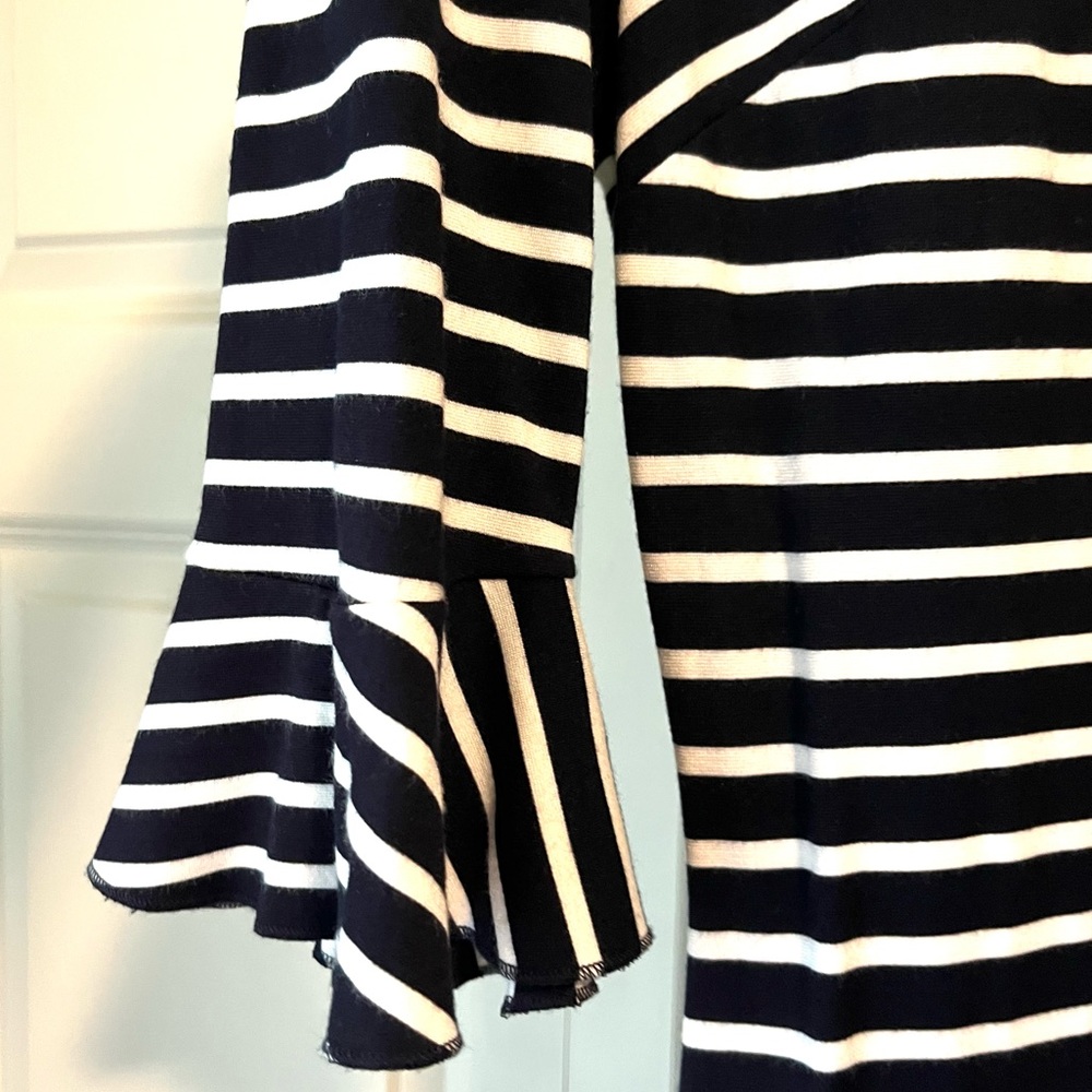 Banana Republic Casual Women Stripes Dress Solid Cotton Spandex size 4 Navy WHT - Picture 9 of 16